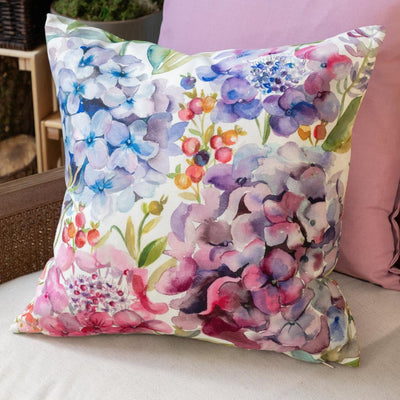 Hydrangea Outdoor Pillow Purple