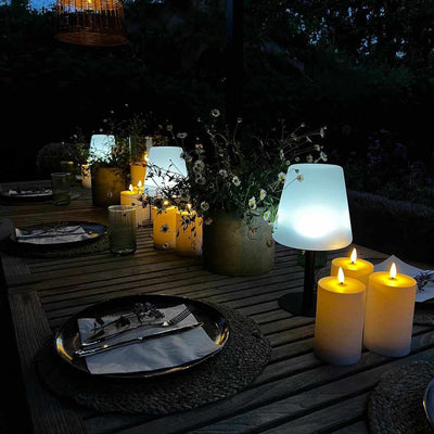 X3 Solar Table Lamps X6 LED Outdoor Candles Pack