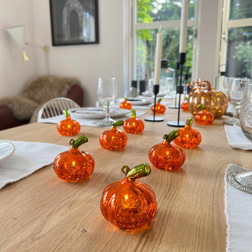 x24 Mini LED Glass Pumpkins