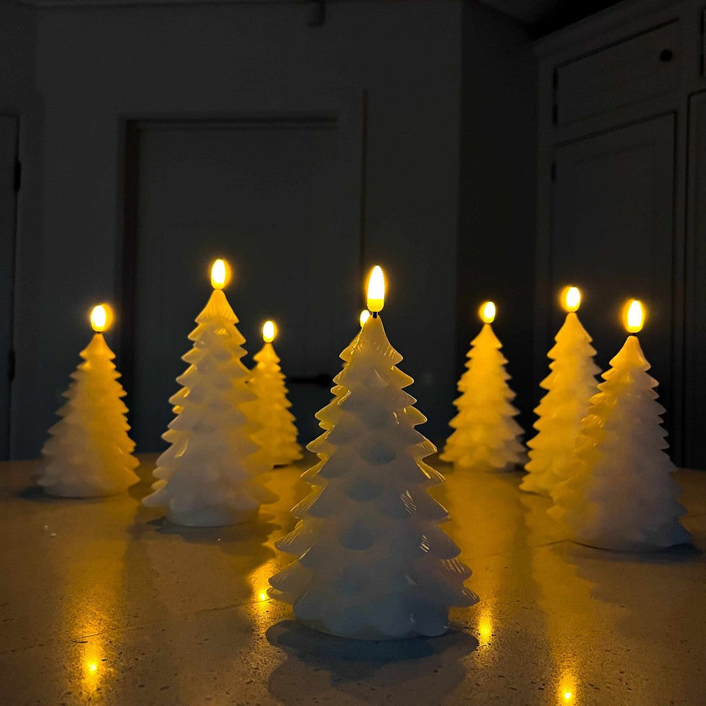 x12 LED Festive Tree Candle White