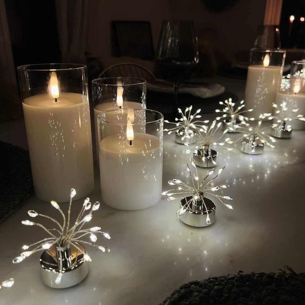 18x Starburst Tealights & 9x Glass Candle Pack