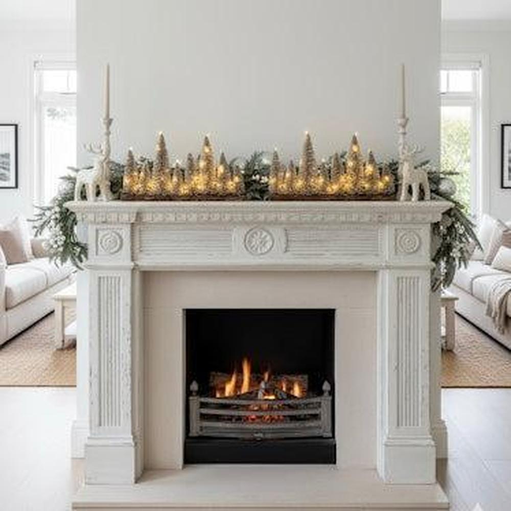 x2 White Fir Forest Scene Lights