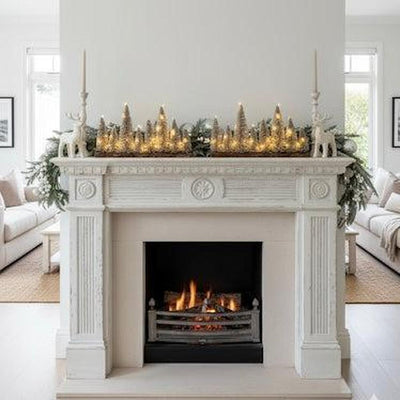 x2 White Fir Forest Scene Lights