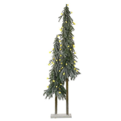 Light Up Trees On Wooden Base