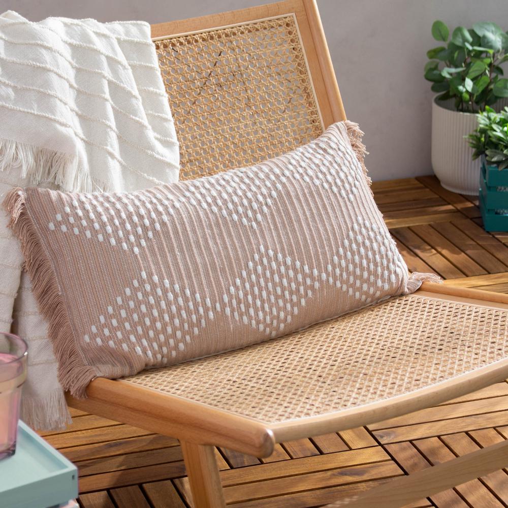 Kadie Outdoor Woven Pillow Beige