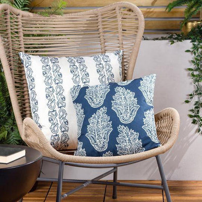 Kalindi Paisley Outdoor Pillow Navy