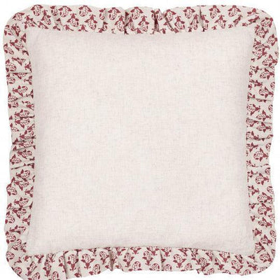 Lulah Block Ruffle Pillow Linen Red