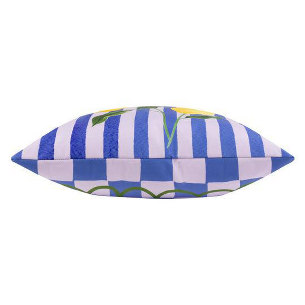 Lemons Outdoor Pillow Blue