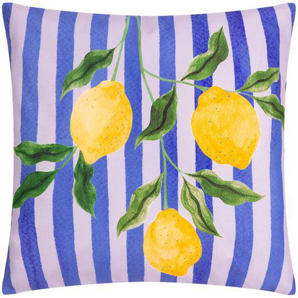 Lemons Outdoor Pillow Blue