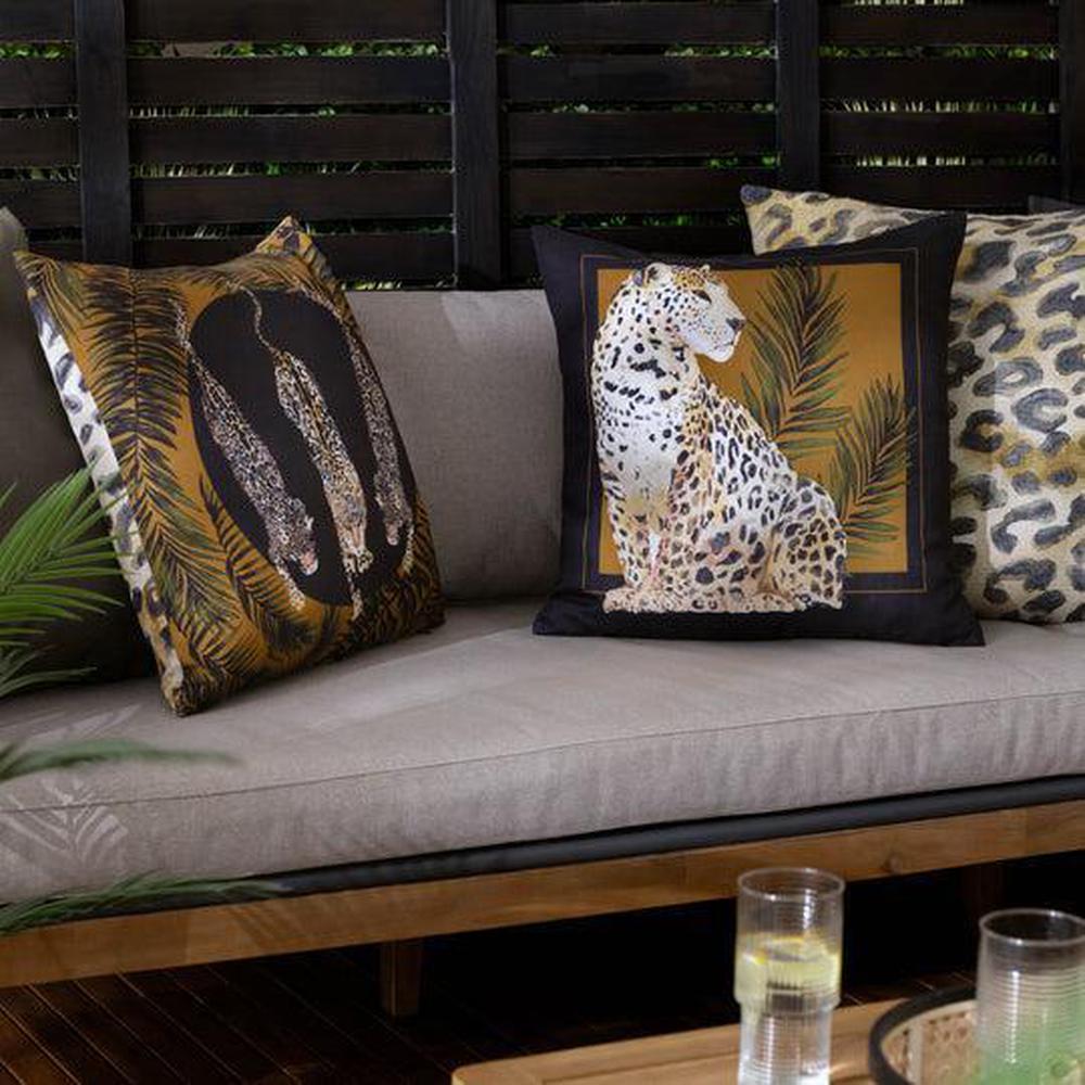 Leopard Woven Outdoor Pillow Multi