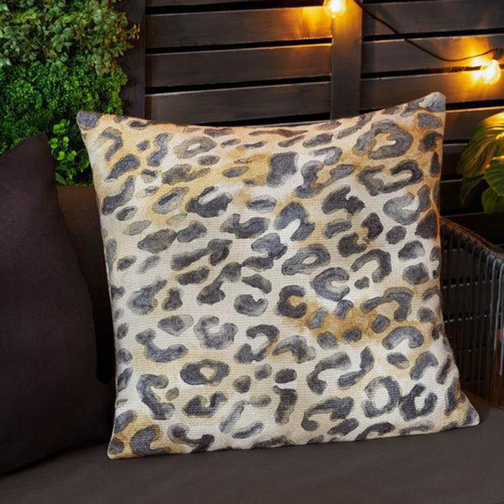 Leopard Woven Outdoor Pillow Multi