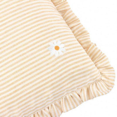 Les Fleurs Embroidered Ruffle Pillow Daisies