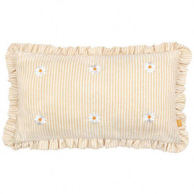 Les Fleurs Embroidered Ruffle Pillow Daisies