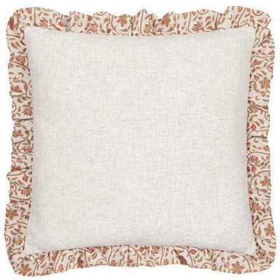 Linen Filigree Ruffle Pillow Ochre