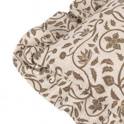 Linen Filigree Ruffle Pillow Olive