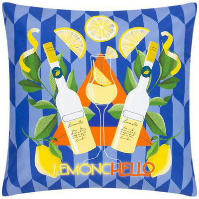 Limoncello Abstract Outdoor Pillow Blue