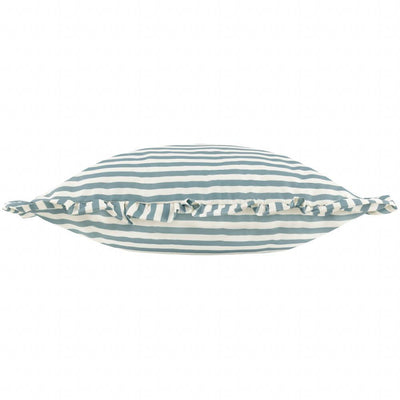 Millie Ruffle Striped Outdoor Pillow Duck Egg Blue