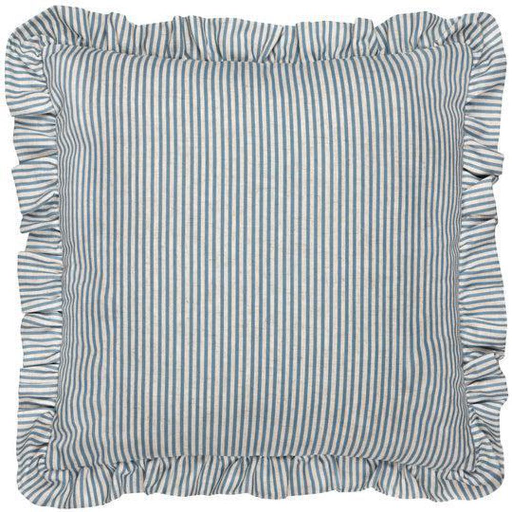 Martha Embroidered Ruffle Pillow Blue