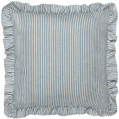 Martha Embroidered Ruffle Pillow Blue