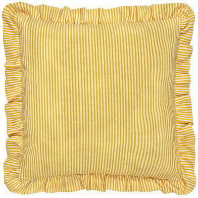 Martha Embroidered Ruffle Pillow Yellow