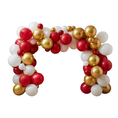 Gold, Red & White Christmas Balloon Arch Pack