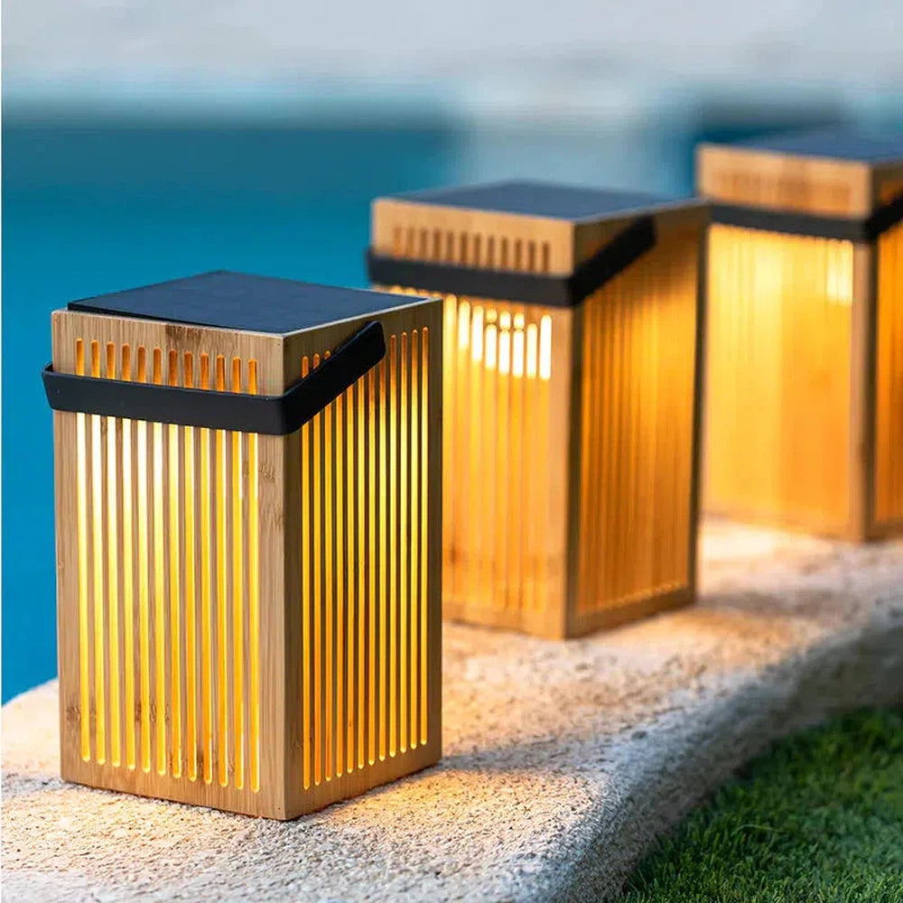 x3 Okinawa Solar Bamboo Lanterns