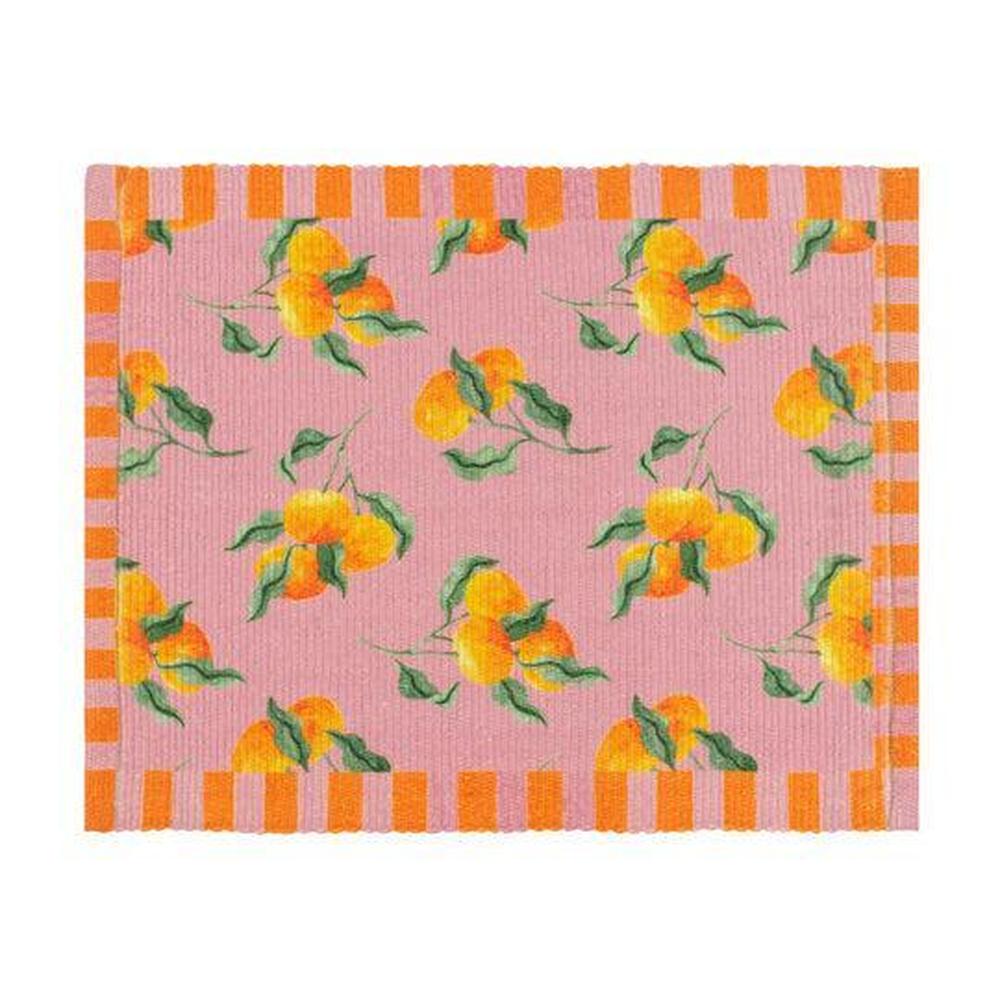 Set of 4 Oranges Placemats Pink