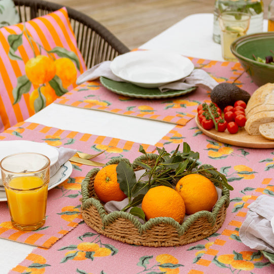 Set of 4 Oranges Placemats Pink