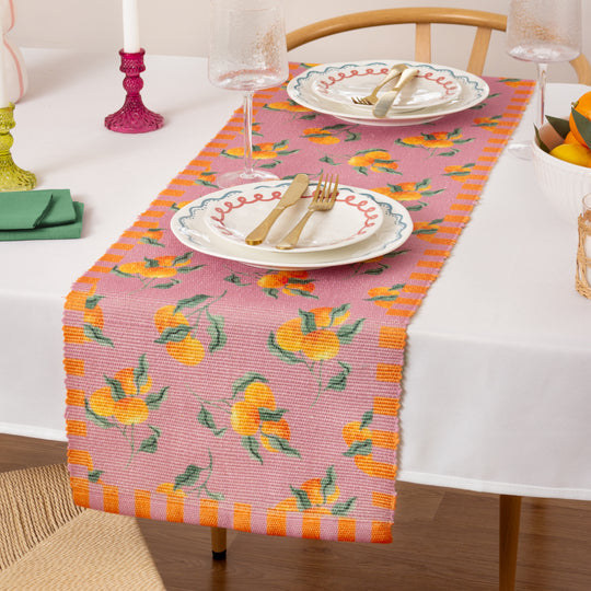 Oranges Table Runner Pink