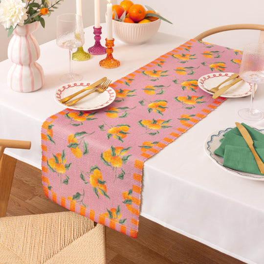 Oranges Table Runner Pink