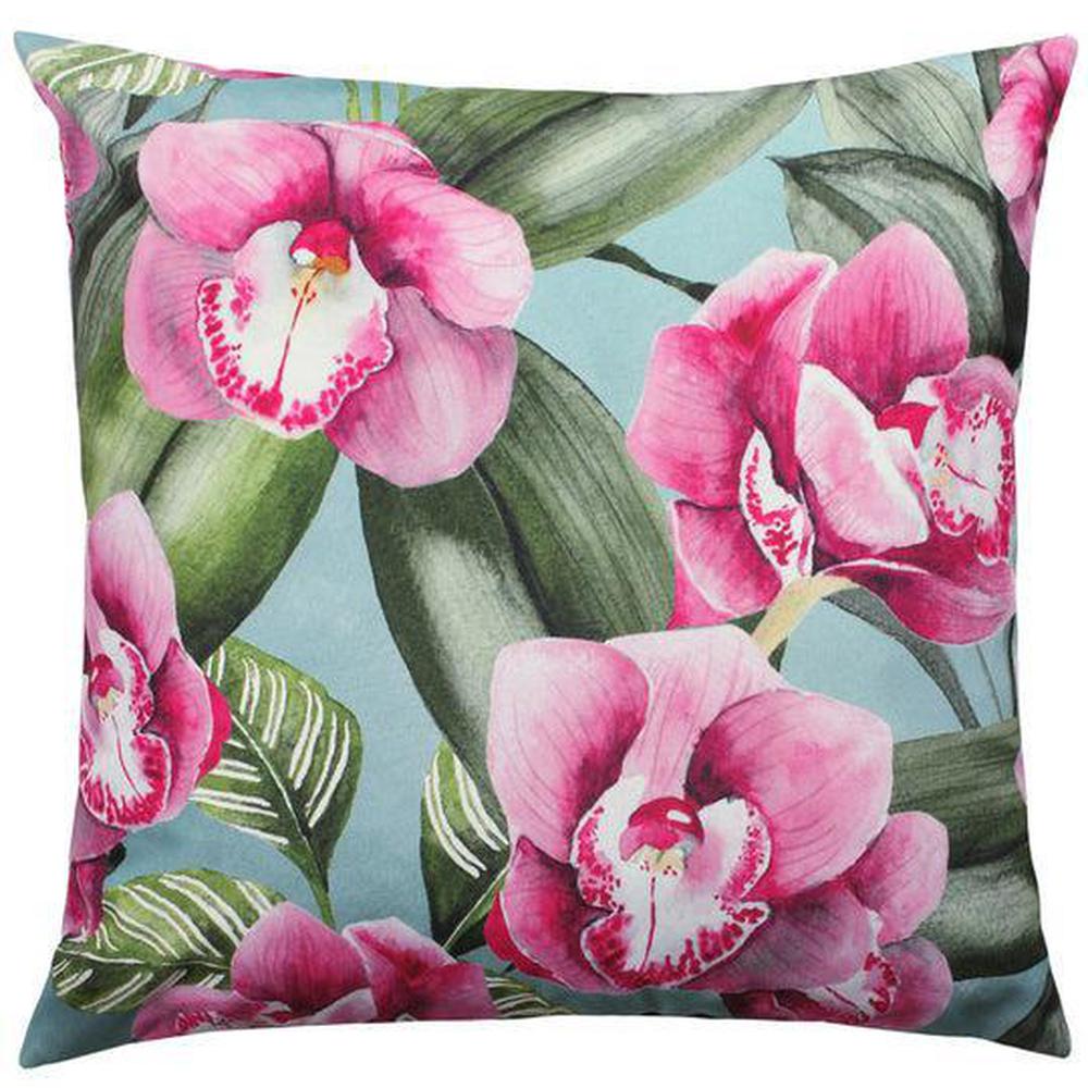 Orchids Outdoor Pillow Duck Egg