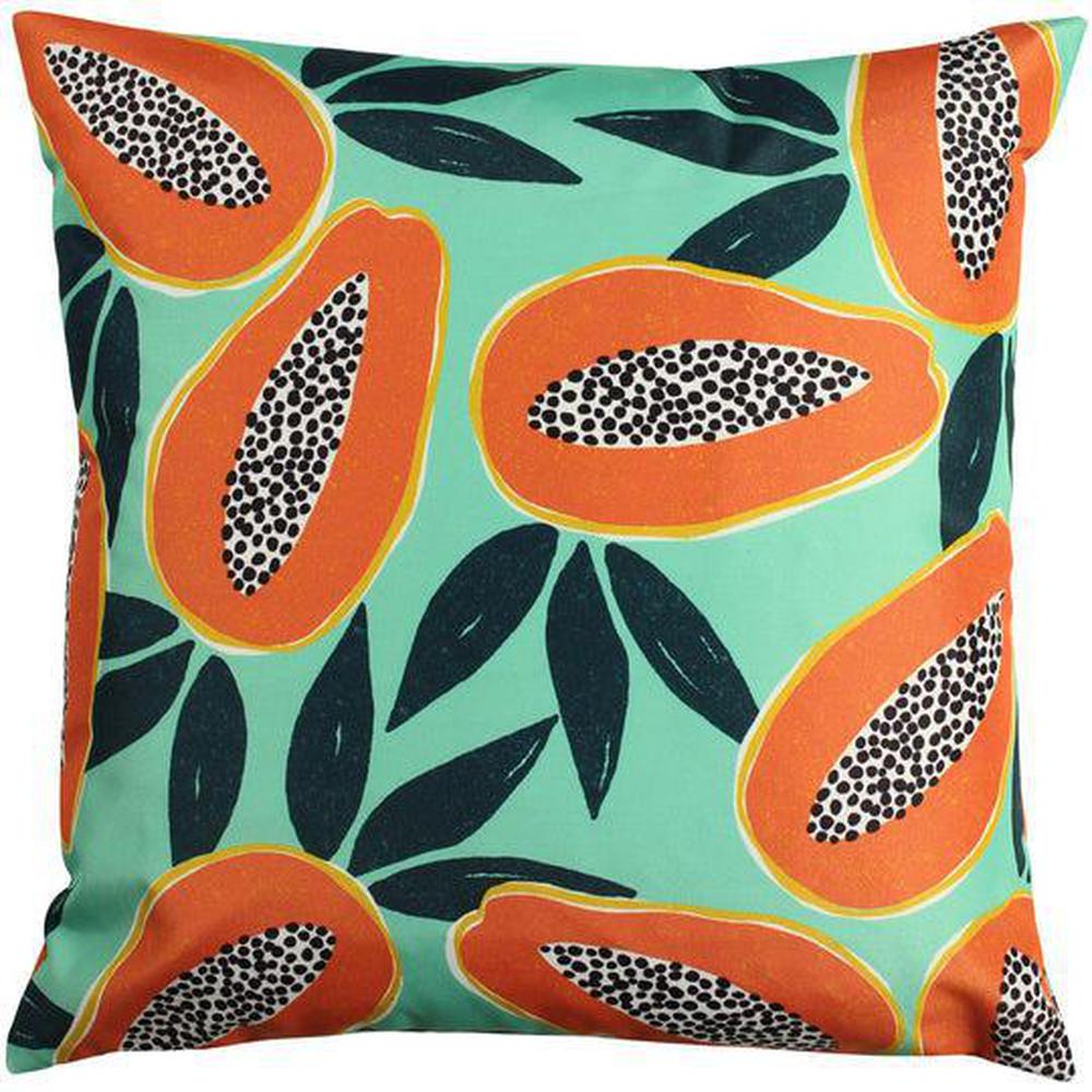 Papaya Outdoor Pillow Aqua