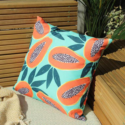 Papaya Outdoor Pillow Aqua