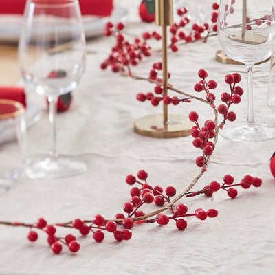 Festive LED Candles & Berries Table Pack