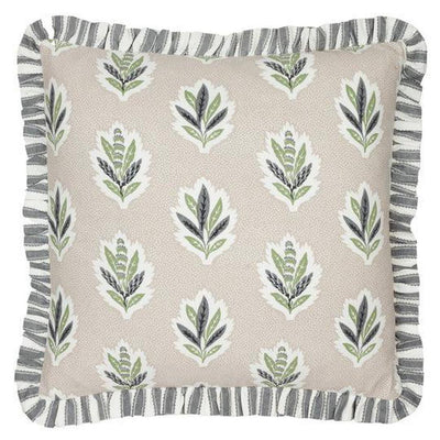 Sessile Leaf Ruffle Pillow Flax