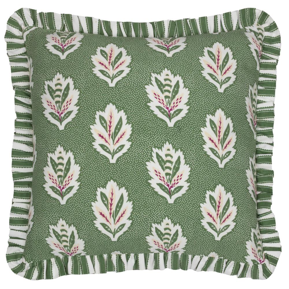 Sessile Leaf Ruffle Pillow Leaf Green