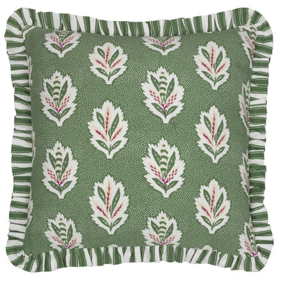 Sessile Leaf Ruffle Pillow Leaf Green