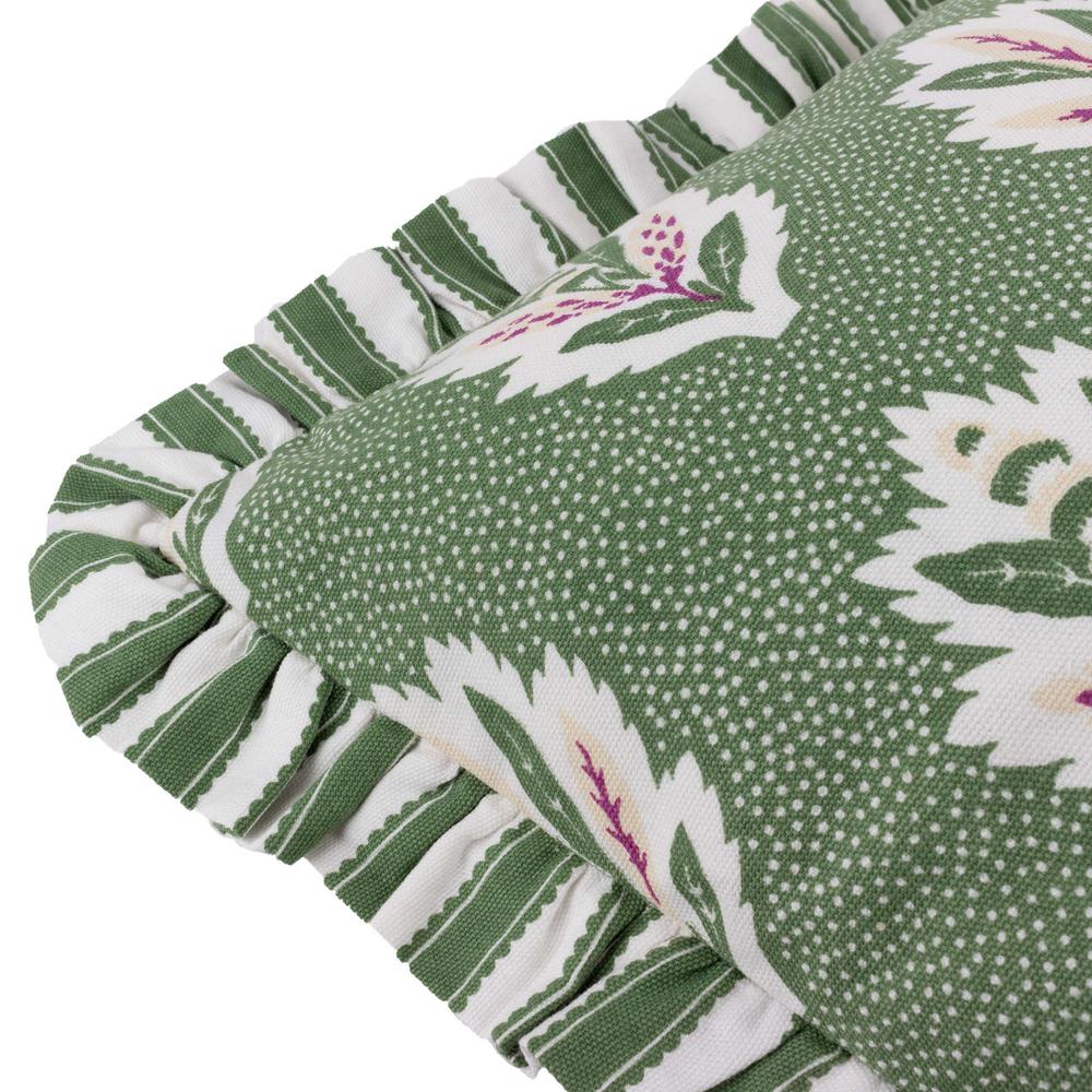 Sessile Leaf Ruffle Pillow Leaf Green