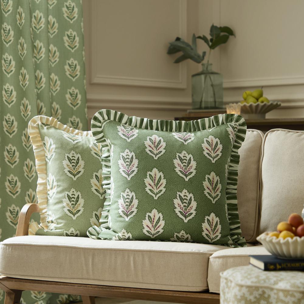 Sessile Leaf Ruffle Pillow Leaf Green