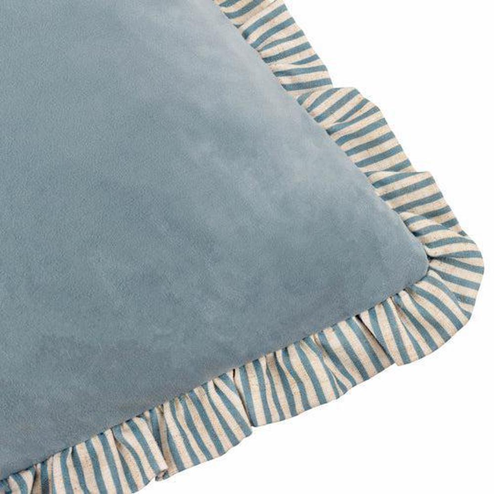 Solene Ruffle Matte Velvet Pillow Blue