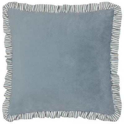 Solene Ruffle Matte Velvet Pillow Blue