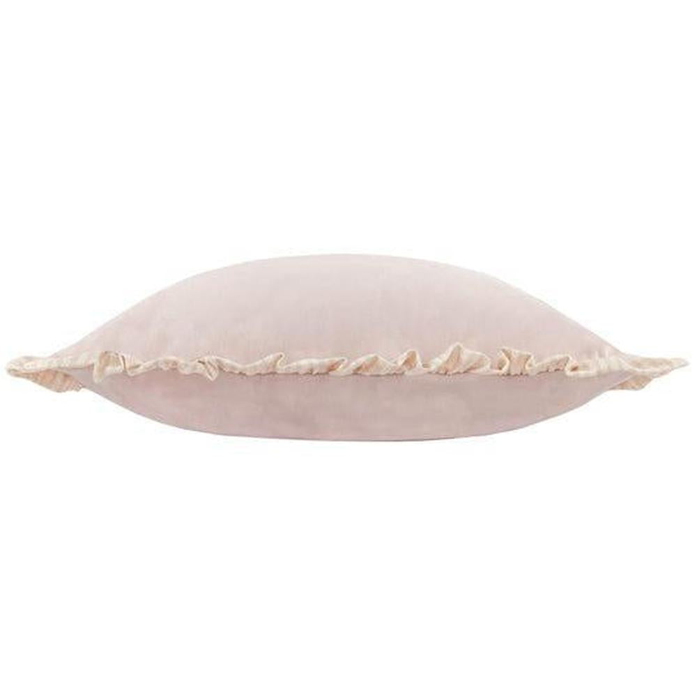 Solene Ruffle Matte Velvet Pillow Pink