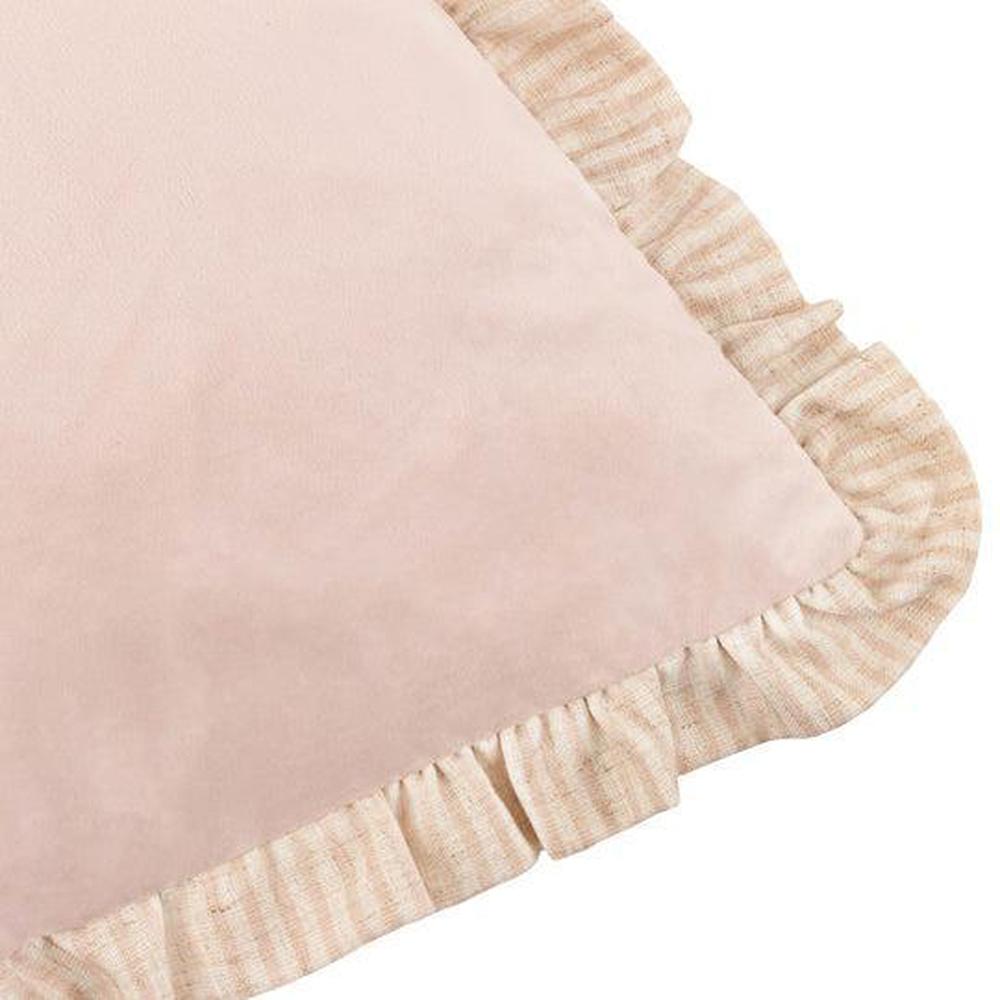 Solene Ruffle Matte Velvet Pillow Pink