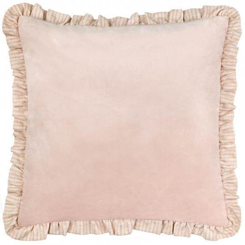 Solene Ruffle Matte Velvet Pillow Pink