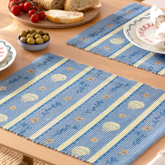 Sea Shells Placemats Blue