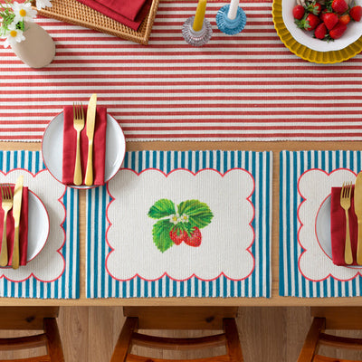 Strawberry Stripes Table Runner Candy Cane