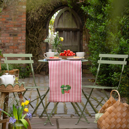 Strawberry Stripes Table Runner Candy Cane