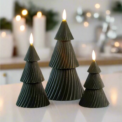 x6 LED Tree Candles Green