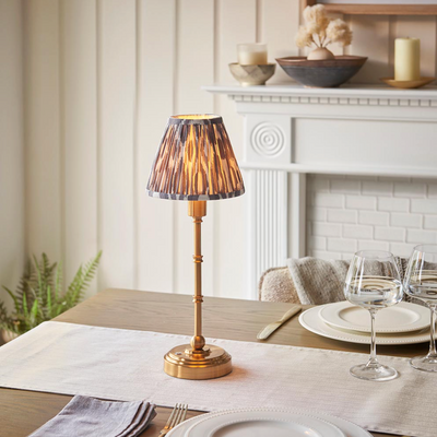 Burley Rechargeable Table Lamp with Ikat Shade