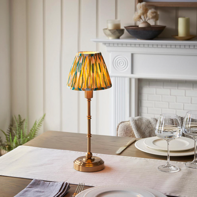 Burley Rechargeable Table Lamp with Ikat Shade